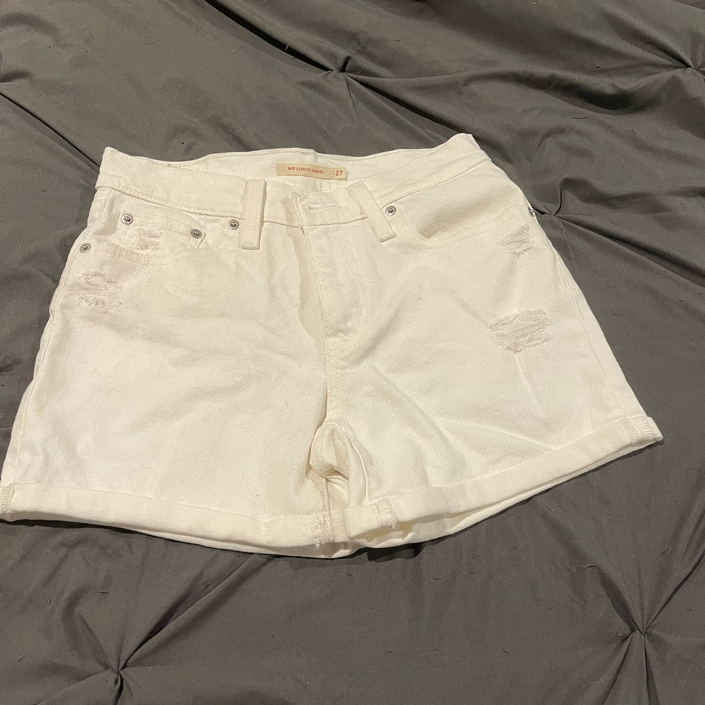 Elegant White Women's Jean Shorts